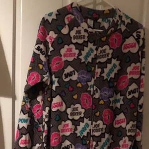 Ladies joe boxer fuzzy feetie pajamas